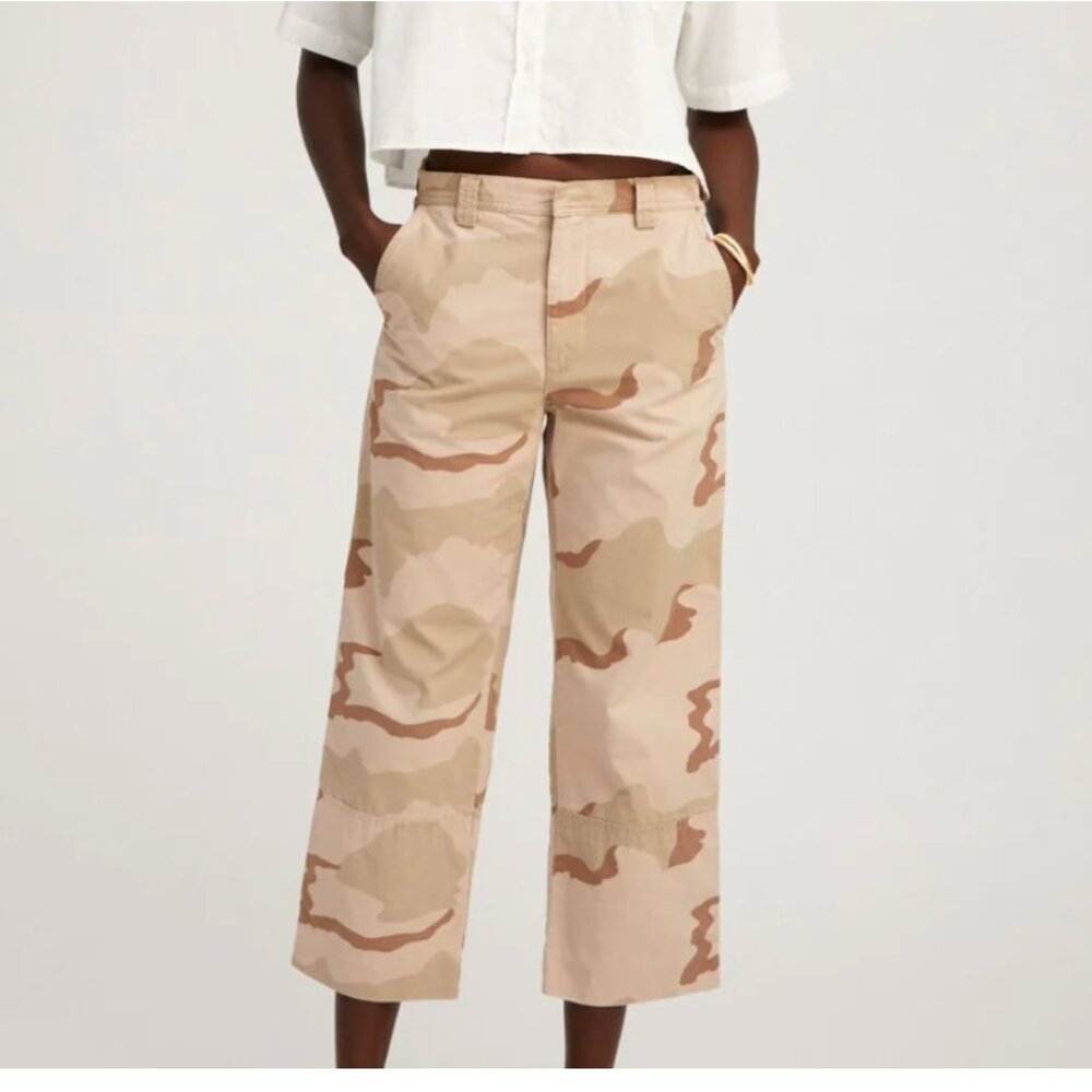 SPRWMN Wide Leg Camo Pants Women's Small Ankle Baggy Trouser